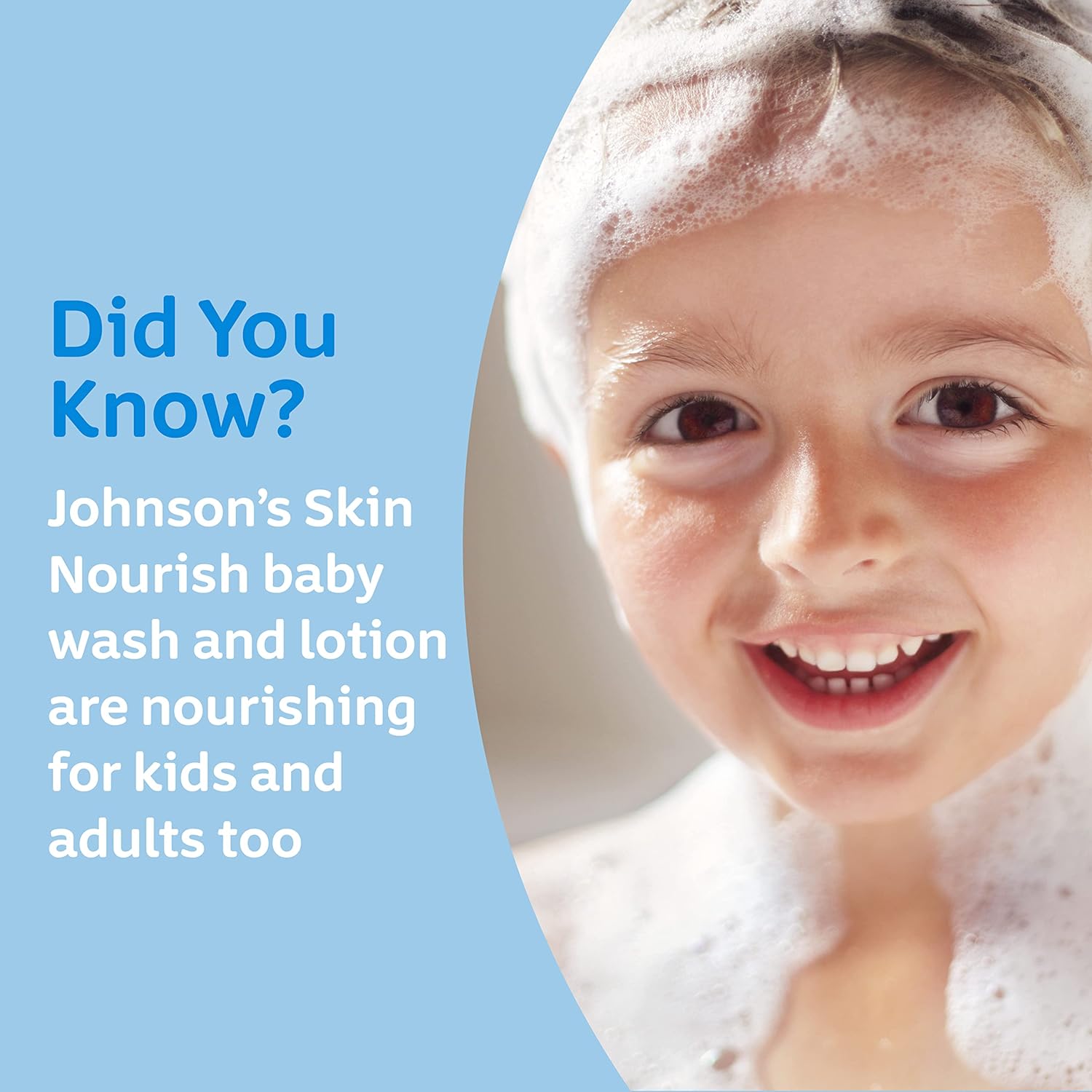 Johnson's Skin Nourish Moisturizing Baby Lotion for Dry Skin with Vanilla & Oat Scents， Gentle & Lightweight Body Lotion for The Whole Family， Hypoallergenic， Dye-Free， 16.9 fl. oz - Image 2